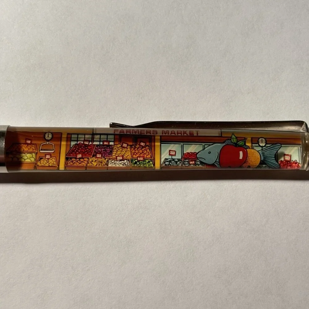 Pike Place Market Seattle Floaty Pen Fish Fruit Moves by Farmers Market Vintage